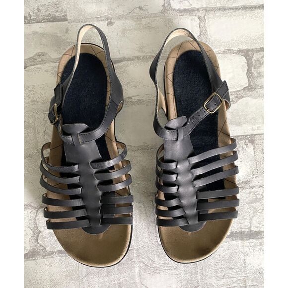 Sanita Cadence Black Leather Platform Sandals Women's Comfortable Shoe 42 (10.5) - Picture 5 of 13